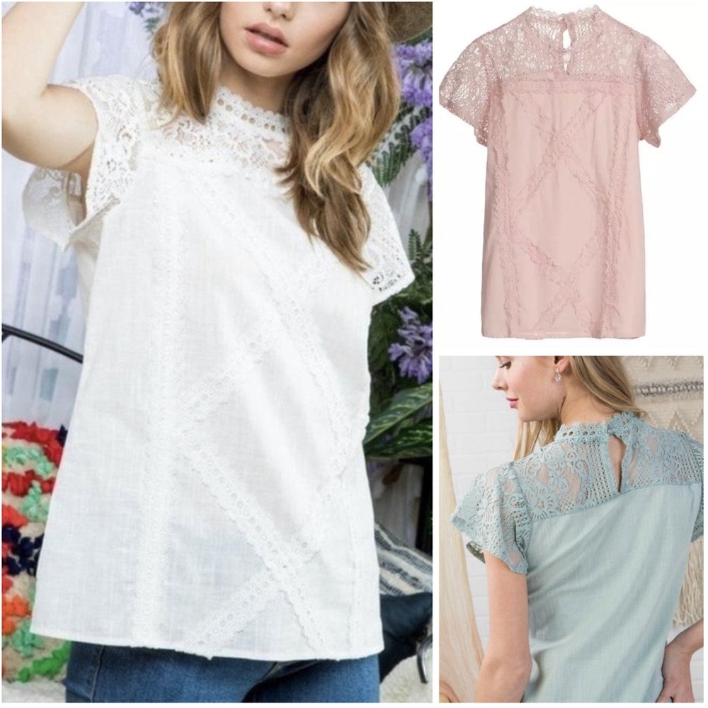 New! Laced Lacey Blouse Top